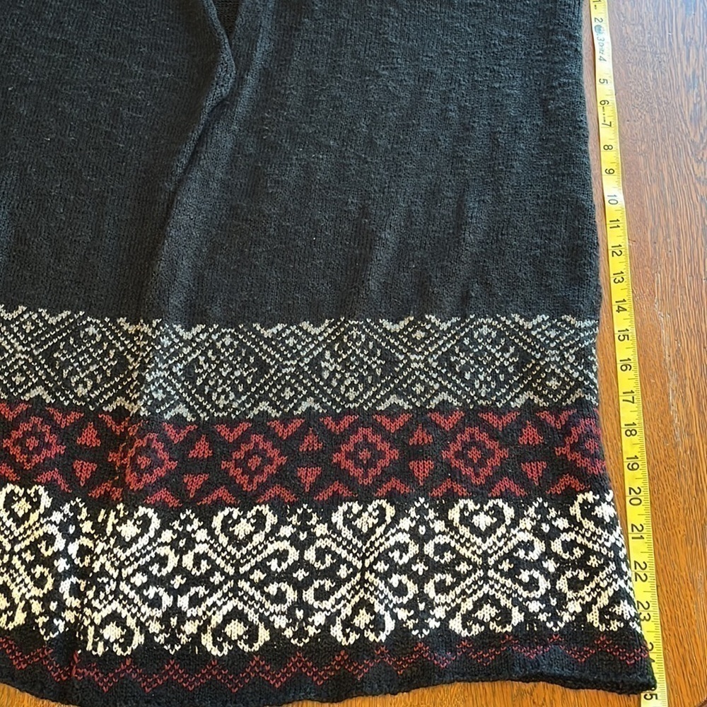 One World open cardigan long black with designed sections long sleeves size 2X - Picture 9 of 14